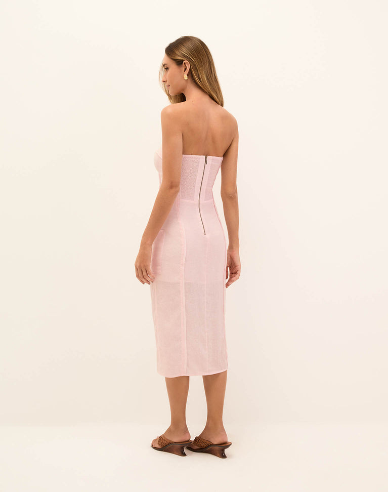 Nadia Midi Dress - Rosewater XS