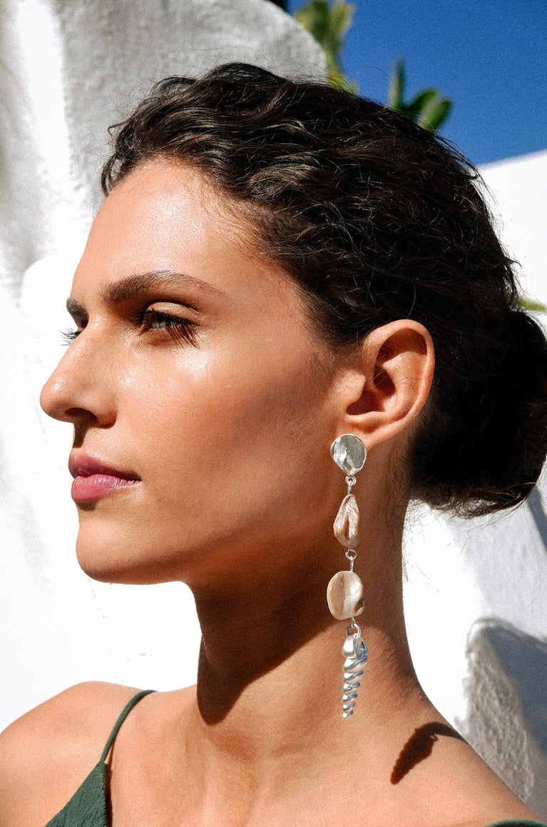 Adara Drop Earrings - Silver O/S