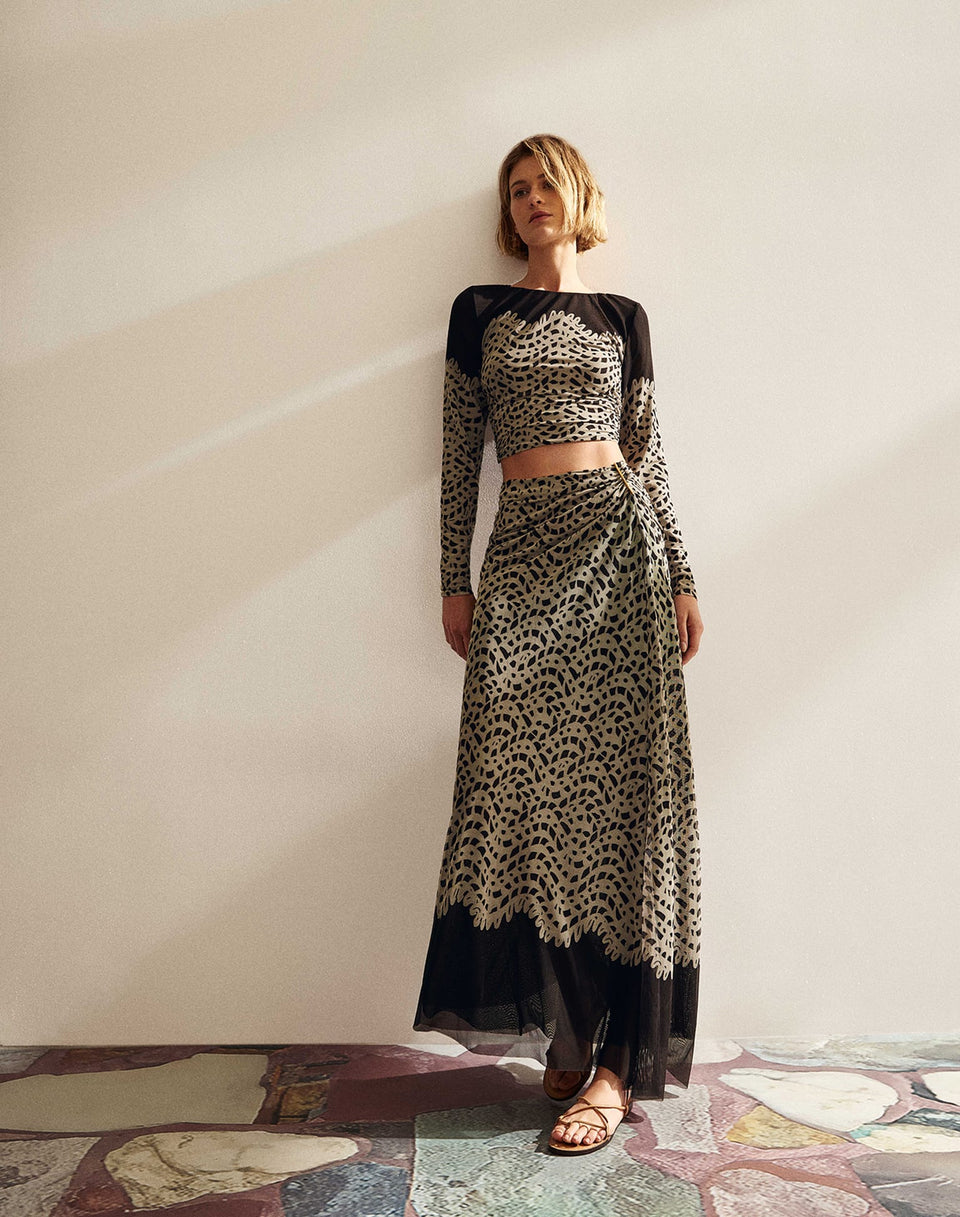 Amira Detail Long Skirt - Poeme