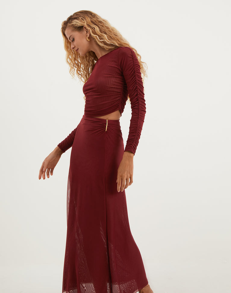 Amira Detail Long Skirt - Ponche XS