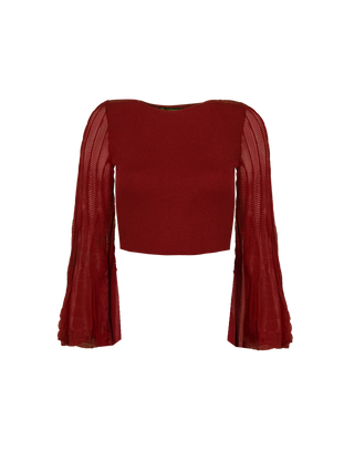 Knit Celina Bell Sleeve Top - Ponche