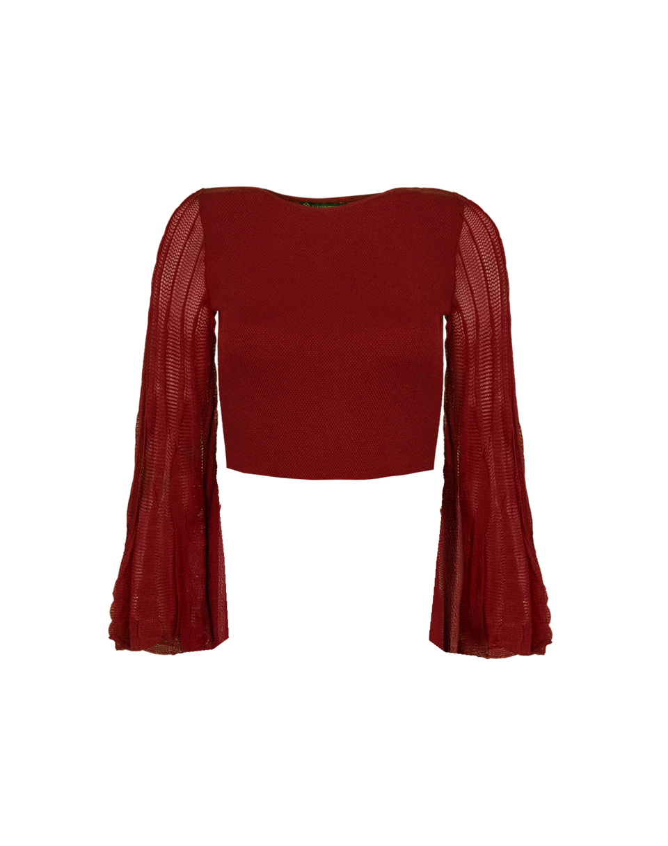 Knit Celina Bell Sleeve Top - Ponche XS