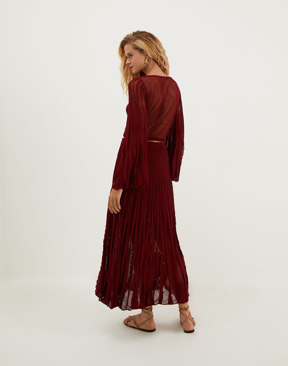 Knit Celina Bell Sleeve Top - Ponche XS