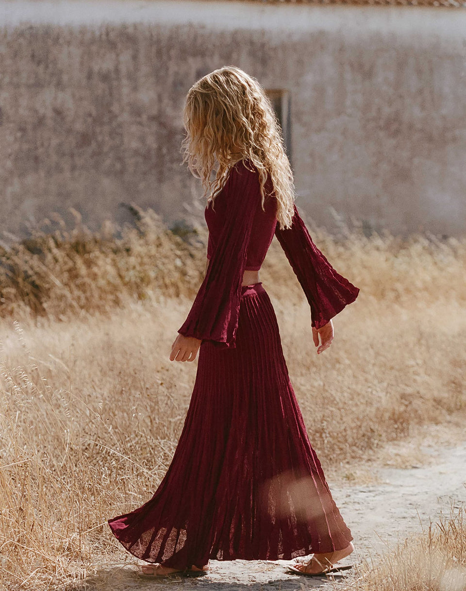 Knit Celina Bell Sleeve Top - Ponche