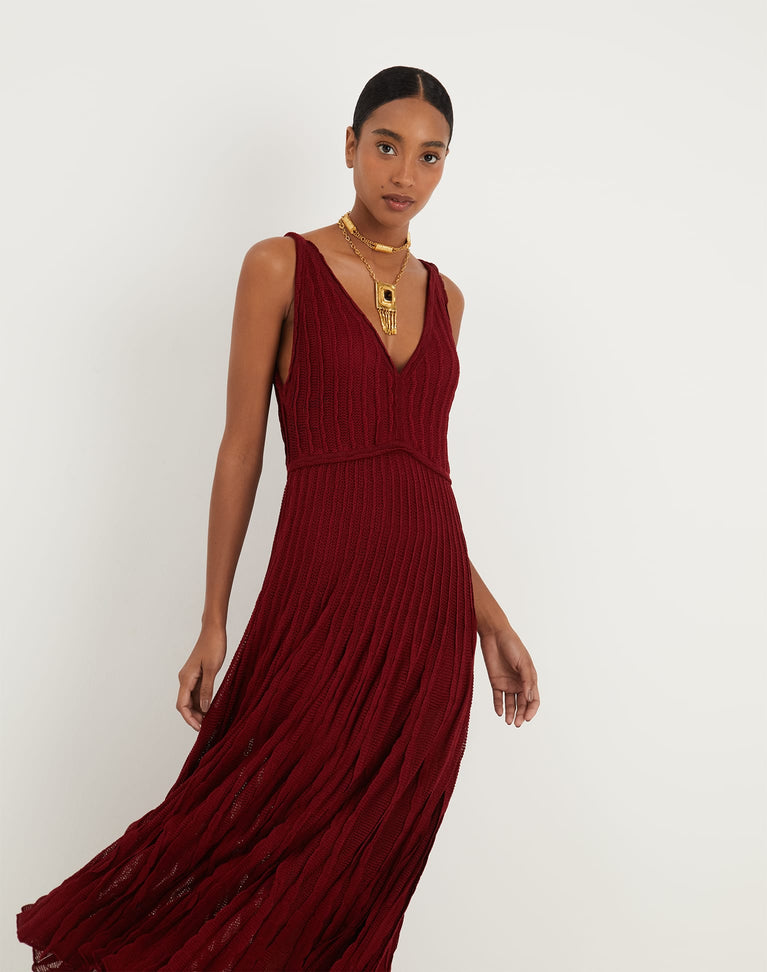 Knit Celina Long Dress - Ponche XS