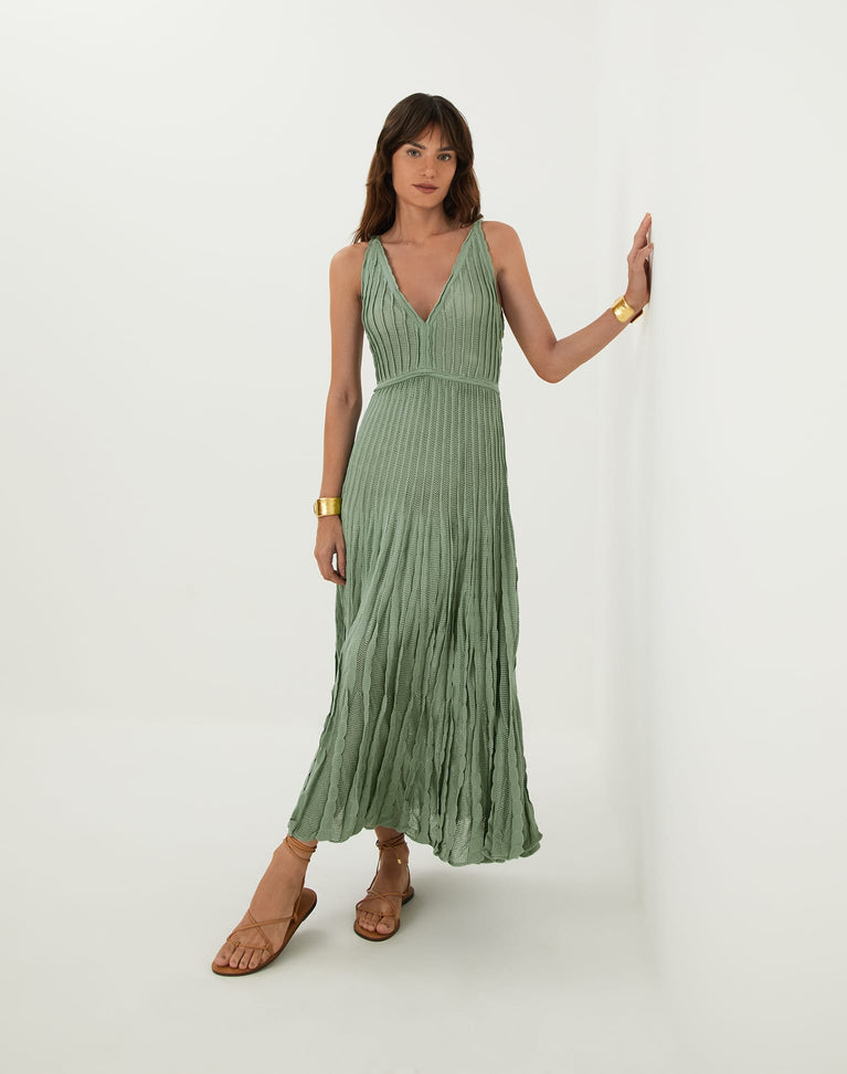 Women's Vix Paula Hermanny Knit Celina Long Dress - Harbor - XS Women's Vix Paula Hermanny Knit Celina Long Dress - Harbor - XS
