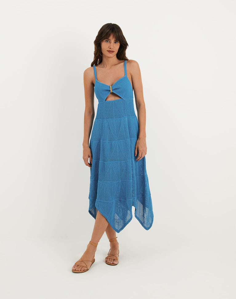 Women's Vix Paula Hermanny Knit Sabine Handkerchief Dress - Beach Front - XS Women's Vix Paula Hermanny Knit Sabine Handkerchief Dress - Beach Front - XS