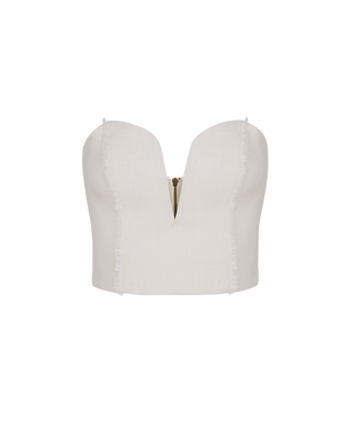 Louise Cropped Top - Off White XS