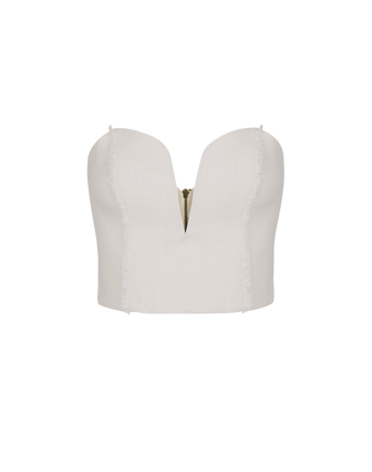 Louise Cropped Top - Off White