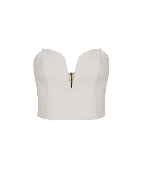 babylclub トップス ホワイト Louise Cropped Top - Off White