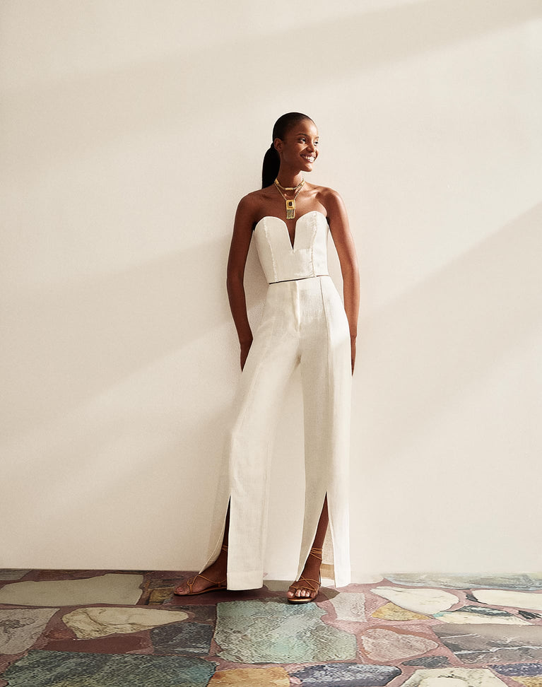 Louise Cropped Top - Off White XS