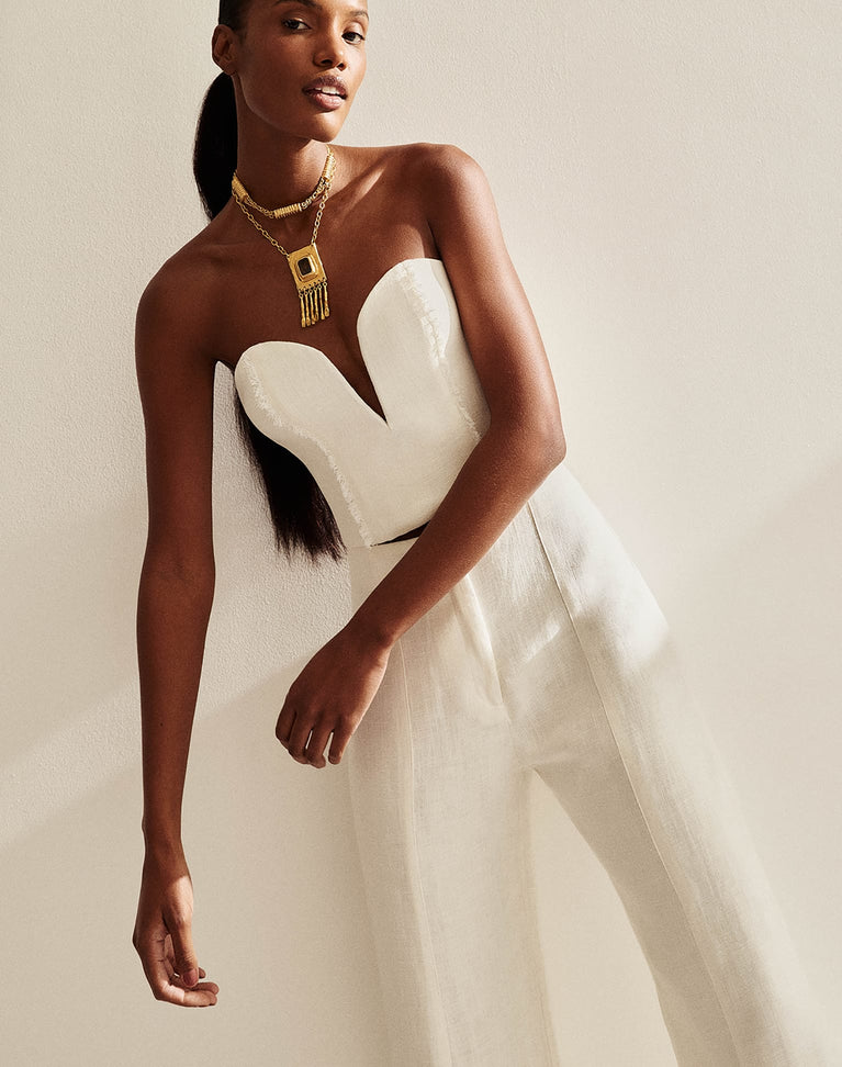 Louise Cropped Top - Off White XS