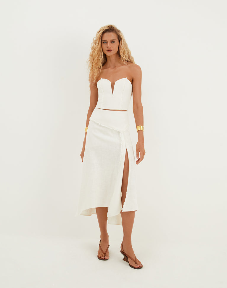 Beatrice Midi Skirt - Off White XS