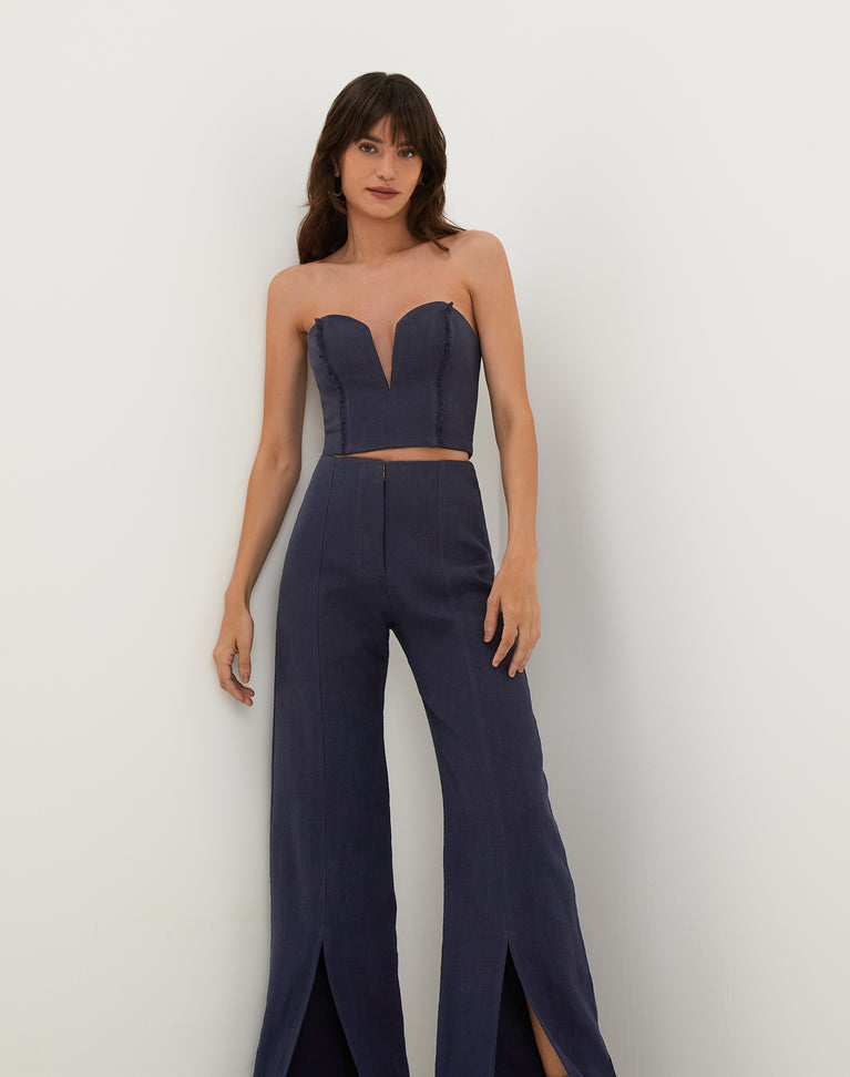 Alain Split Front Pants - Sailboat XS