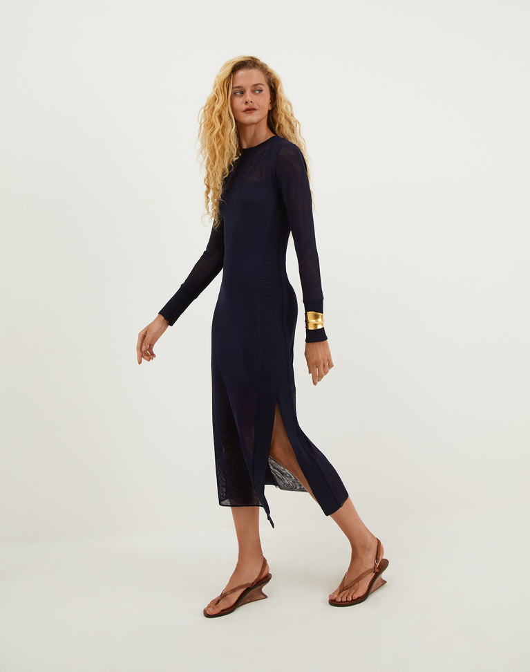 Sia Long Sleeve Dress - Sailboat