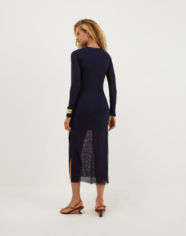 Sia Long Sleeve Dress - Sailboat