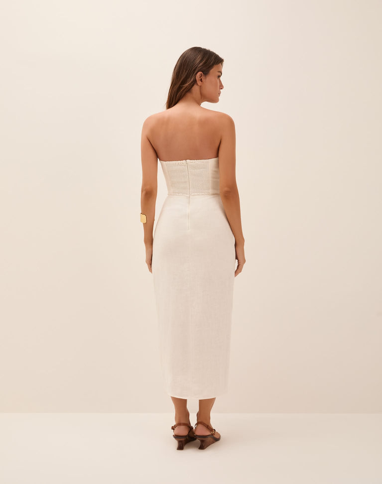 Louise Midi Dress - Off White