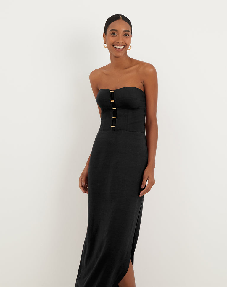 Emilia Midi Dress - Black XS