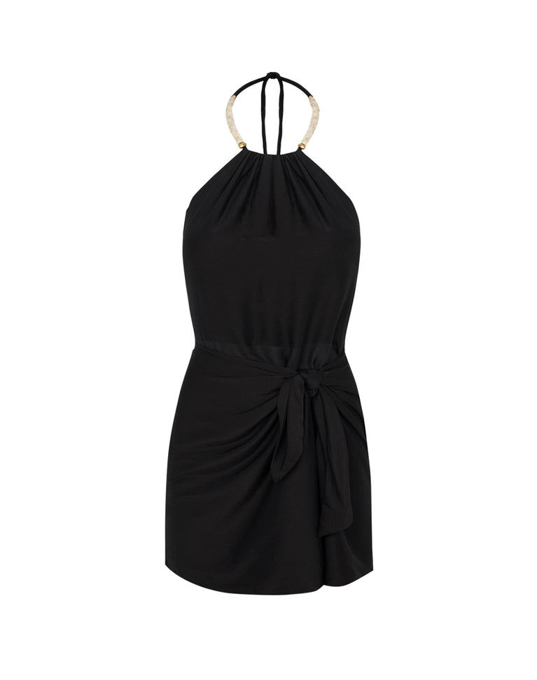 Viola Detail Short Dress - Black