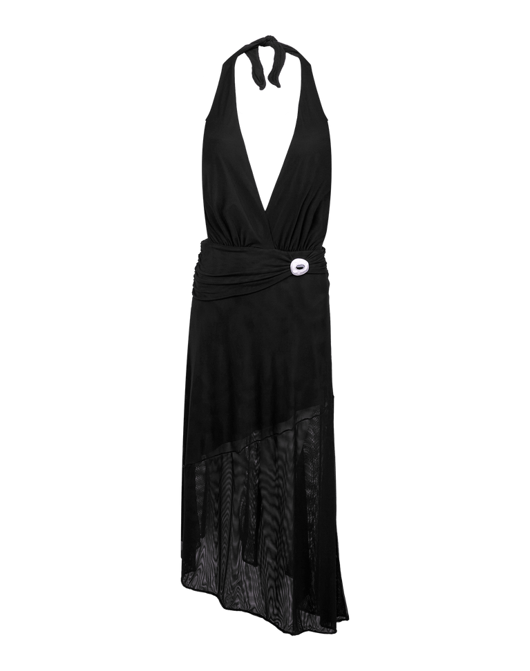 Zita Halter Mesh Cover-Up Dress In Black Zita Halter Mesh Cover-Up Dress In Black
