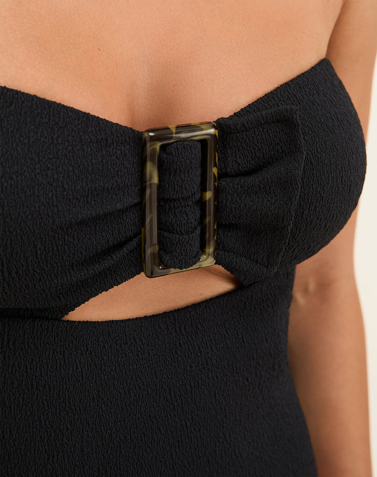 Firenze Sade Bandeau One Piece - Black Brazilian / XS