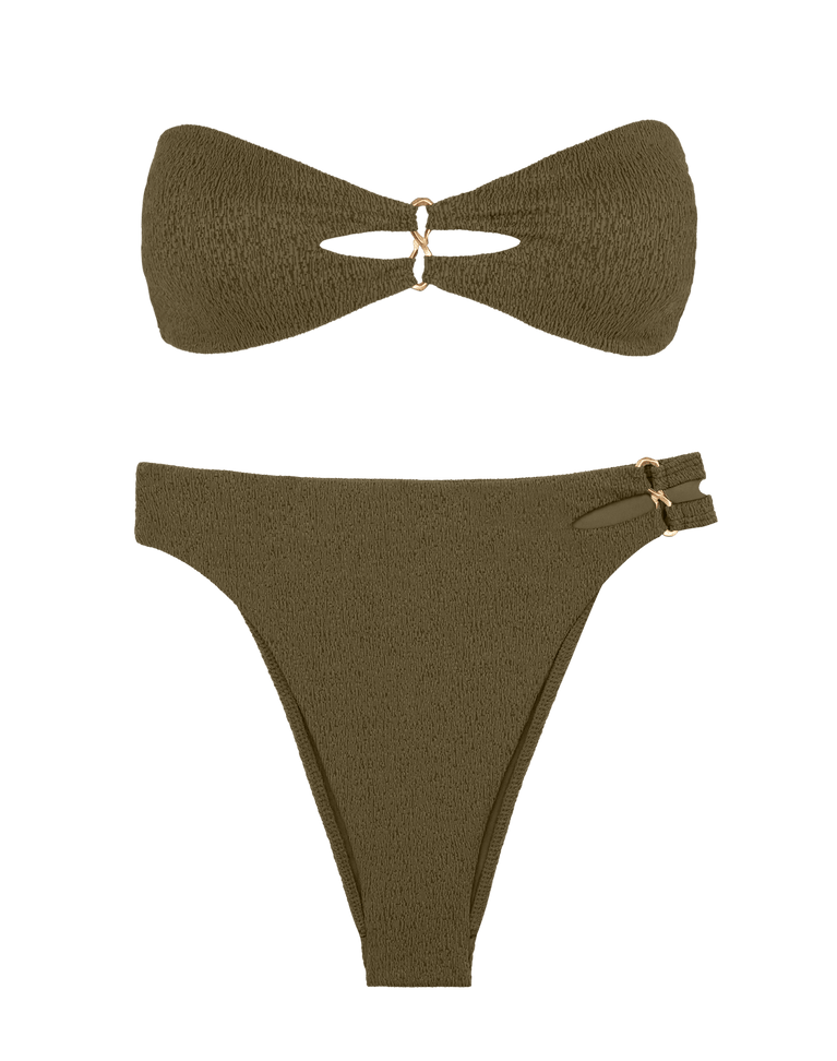 Firenze Solaro Bandeau Top - Evergreen XS