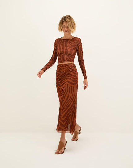 Amira Detail Long Skirt - Sundown - Amira Detail Long Skirt - Sundown XS