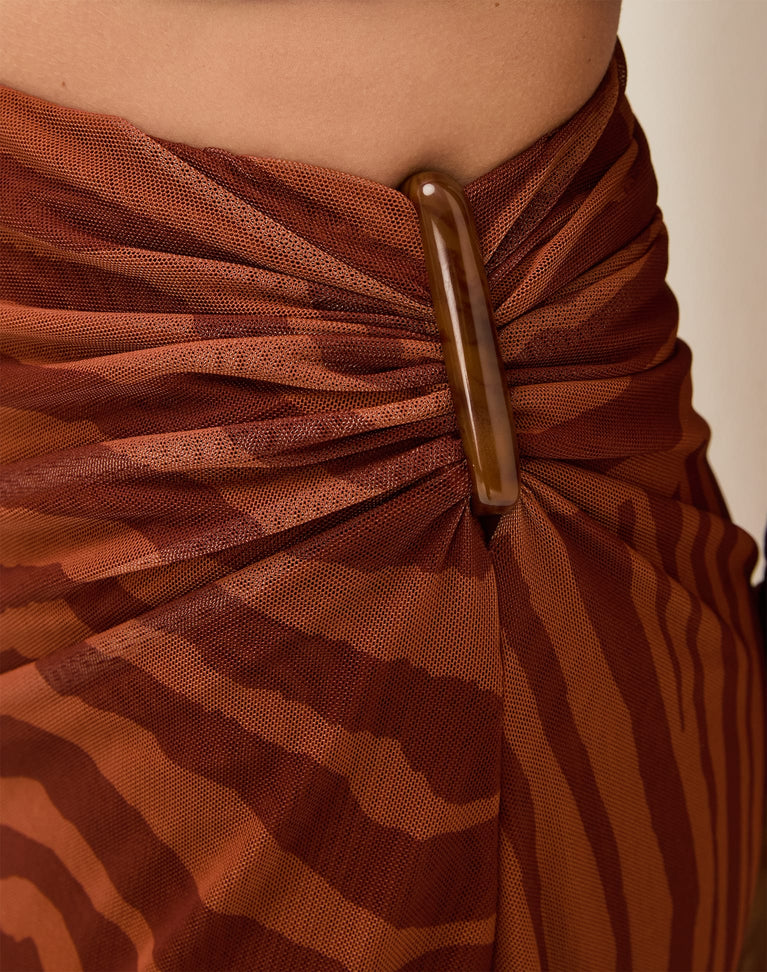 Amira Detail Long Skirt - Sundown XS