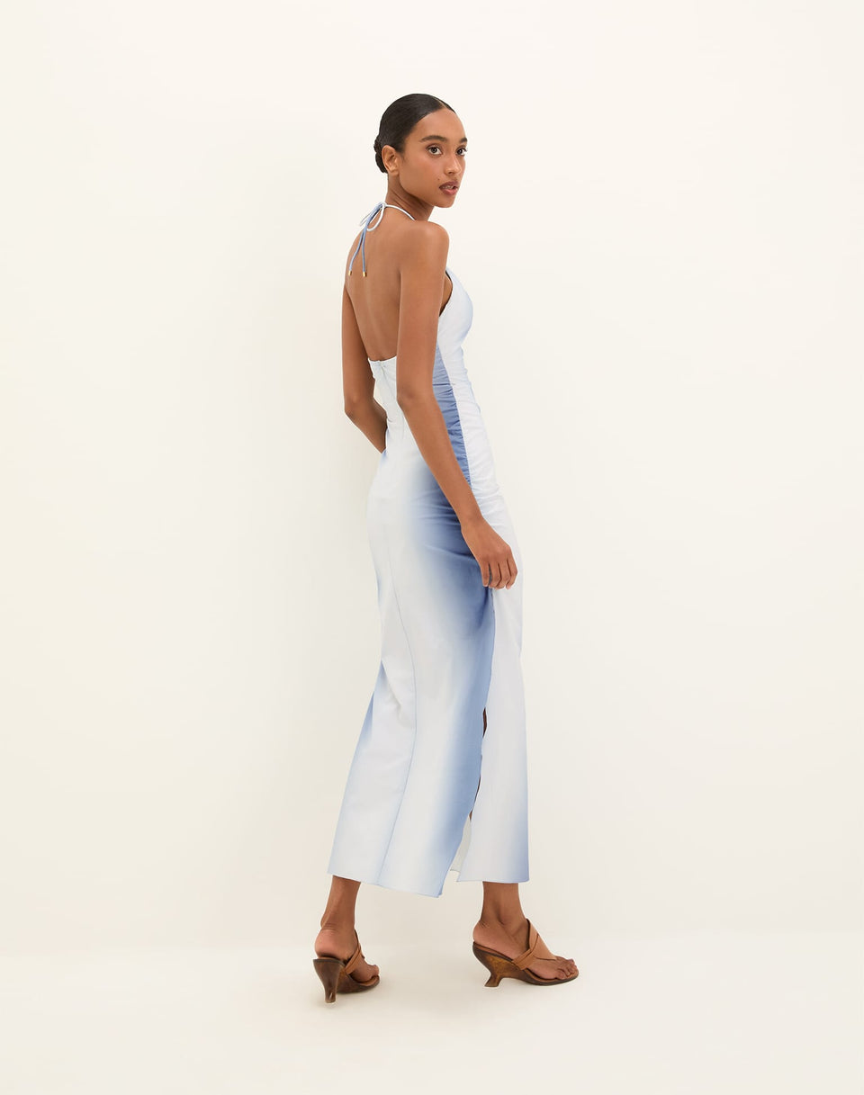 Dayton Halter Midi Dress - Blue Moon XS