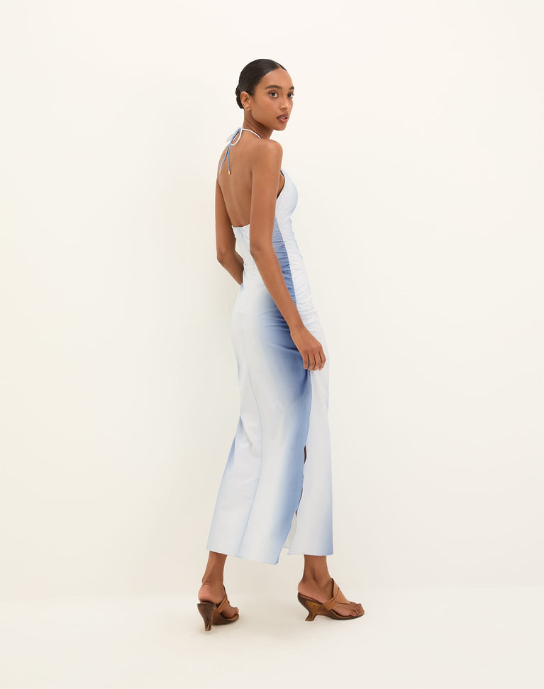 Dayton Halter Midi Dress - Blue Moon XS