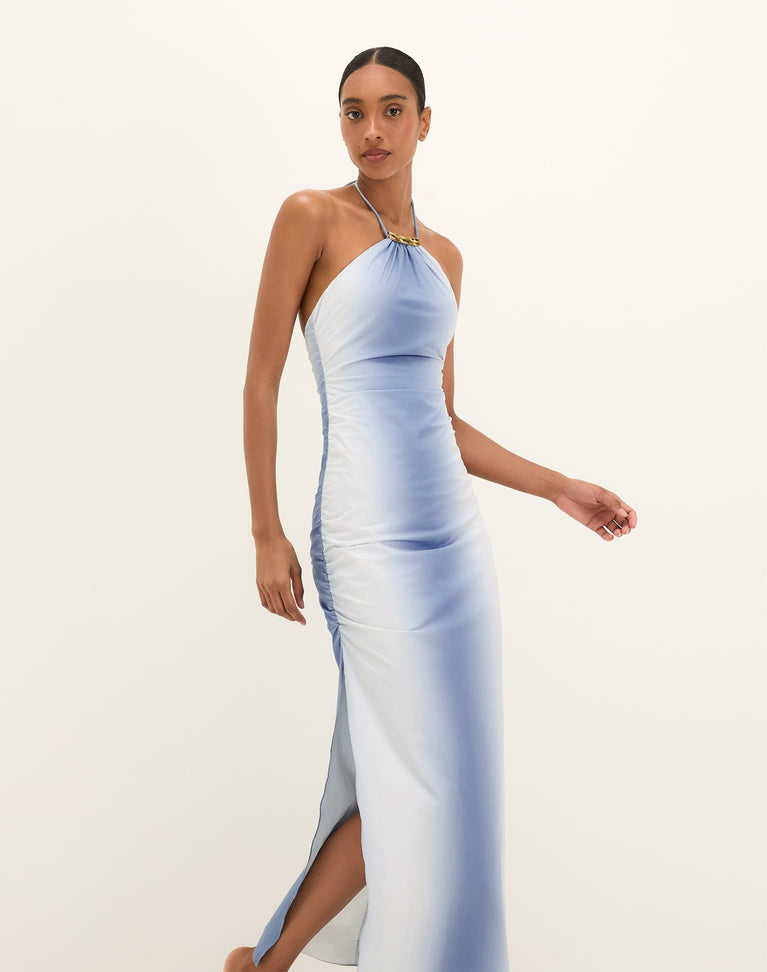 Dayton Halter Midi Dress - Blue Moon XS