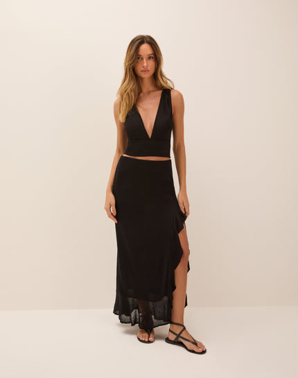 Knit Sasha Long Skirt - Black