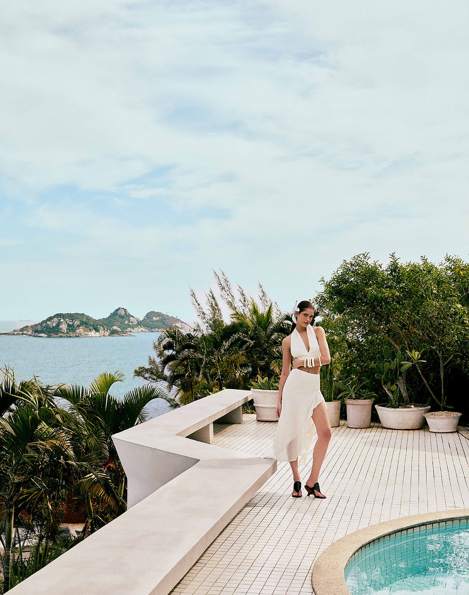 Knit Sasha Long Skirt - Off White XS