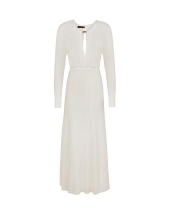 Women's Vix Paula Hermanny Knit Olivia Long Dress - Off White - L Women's Vix Paula Hermanny Knit Olivia Long Dress - Off White - L
