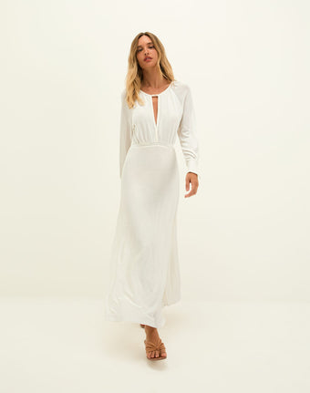Knit Olivia Long Dress - Off White