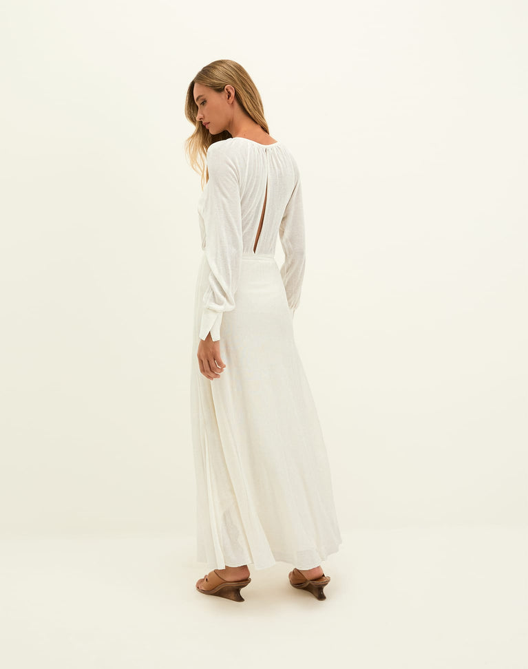 Women's Vix Paula Hermanny Knit Olivia Long Dress - Off White - L Women's Vix Paula Hermanny Knit Olivia Long Dress - Off White - L