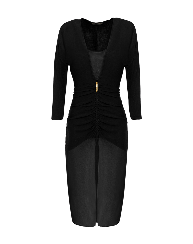 Knit Eria Midi Dress - Black XS