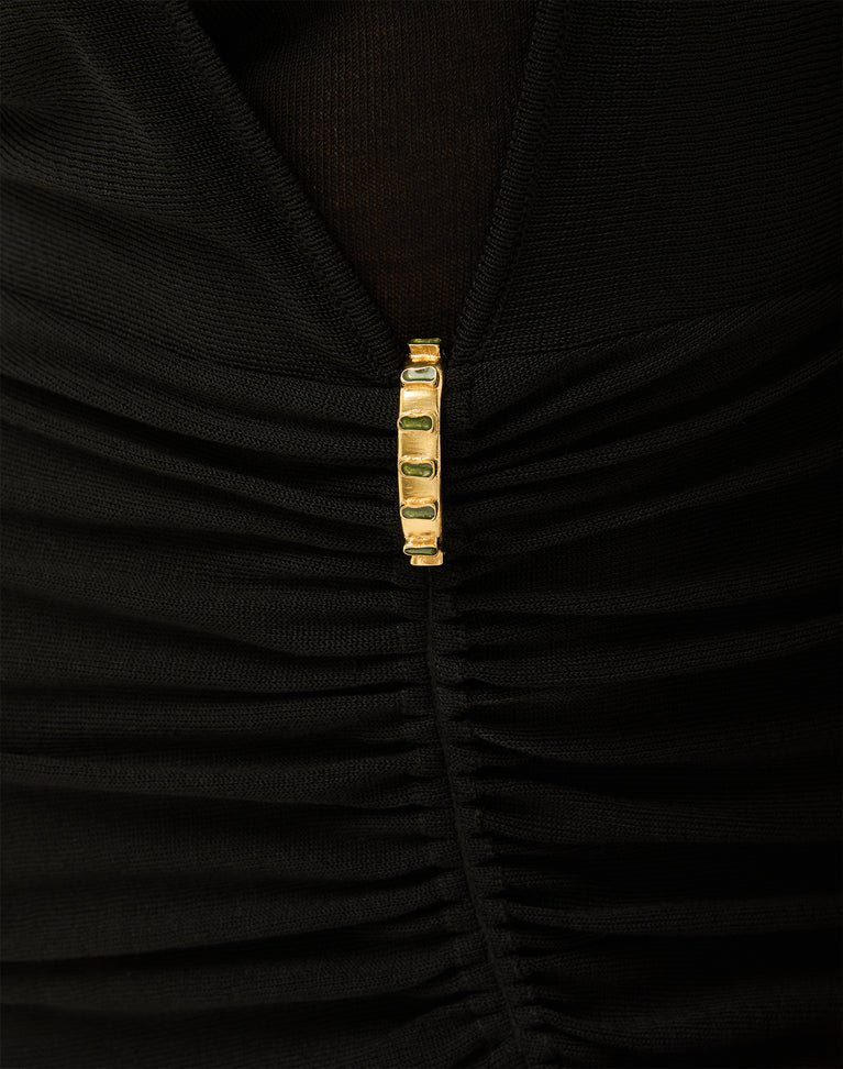 Knit Eria Midi Dress - Black XS