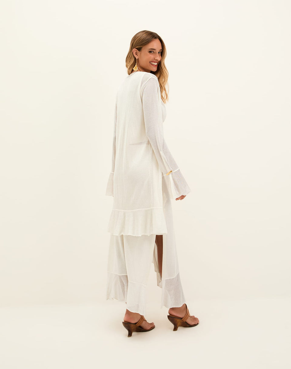 Knit Sasha Long Cardigan - Off White XS