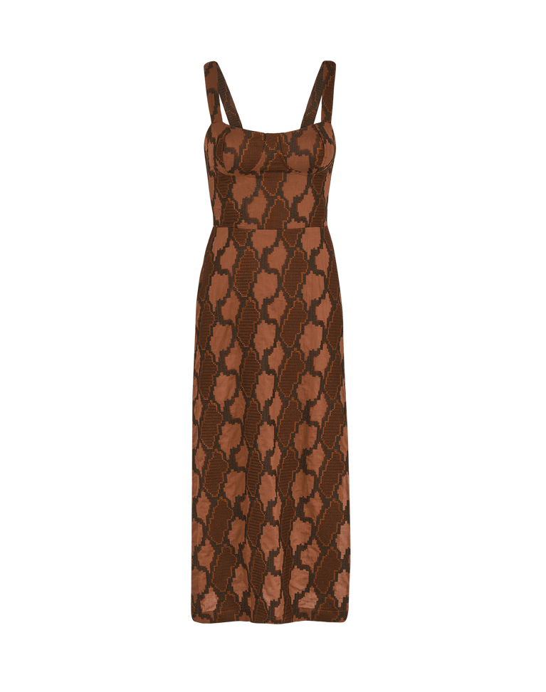Vix Paula Hermanny Coen Midi Dress - Brown - M Vix Paula Hermanny Coen Midi Dress - Brown - M