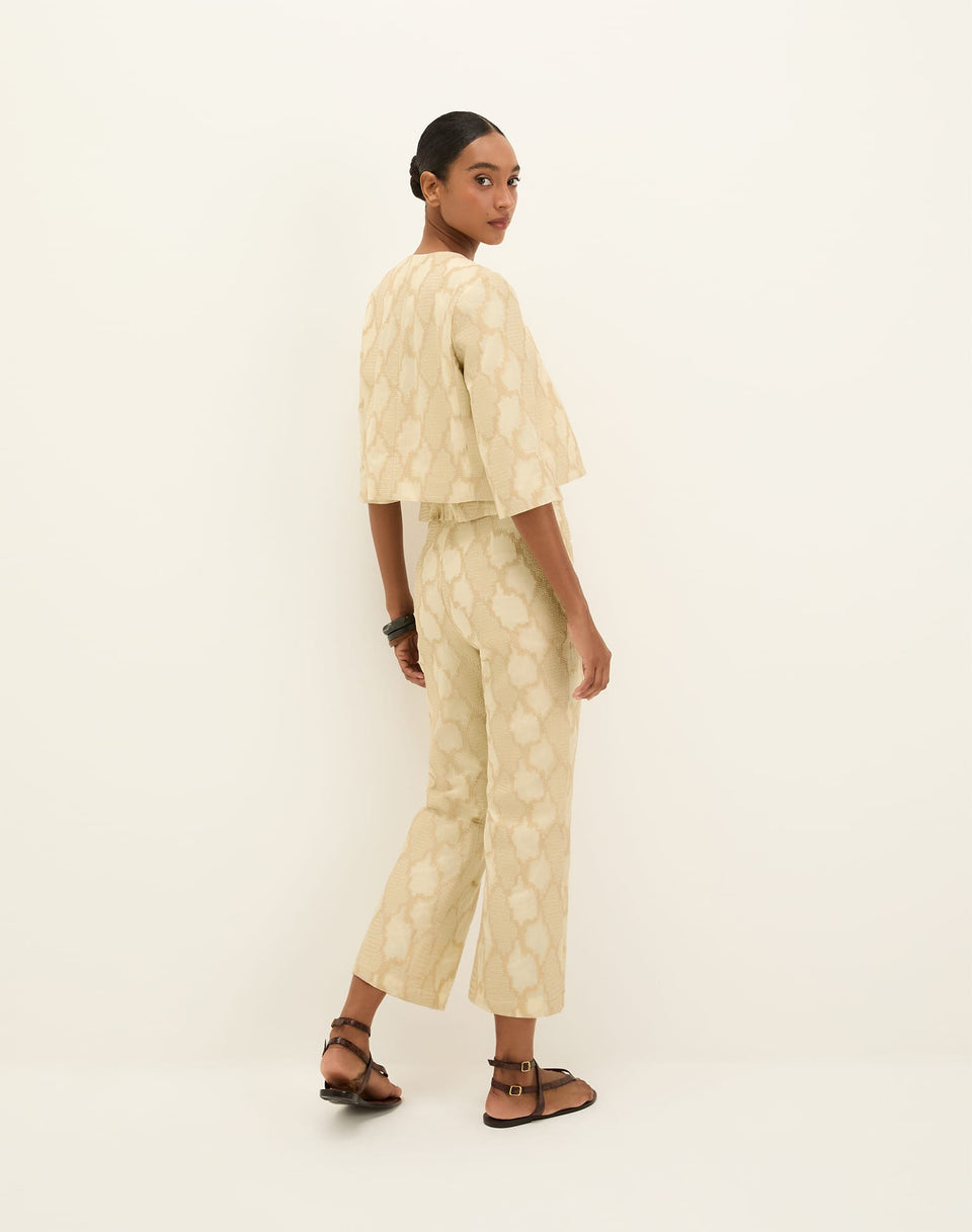 Coen Straight Leg Pants - Embroidered Glitz XS