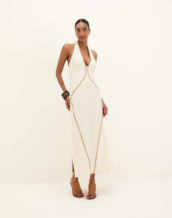 Iva Midi Dress - Off White