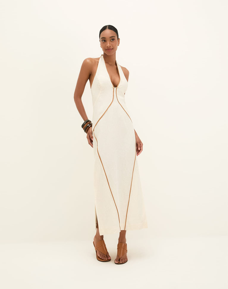 Iva Midi Dress - Off White XS
