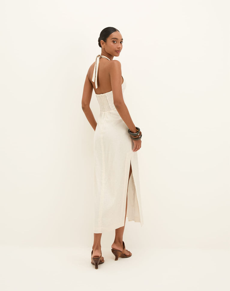 Iva Midi Dress - Off White XS