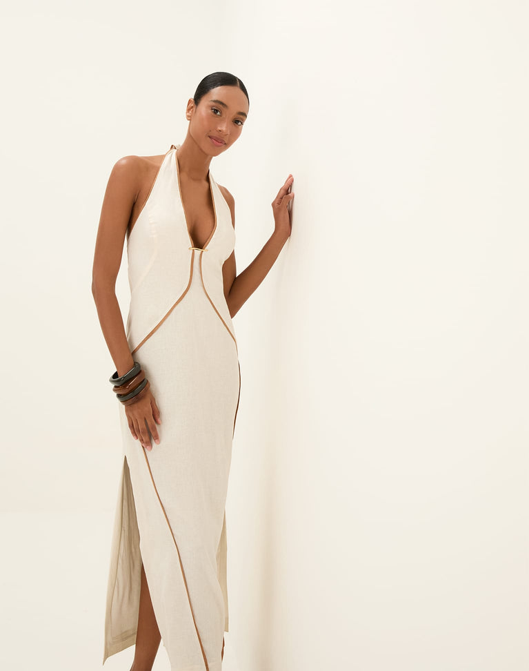 Iva Midi Dress - Off White XS