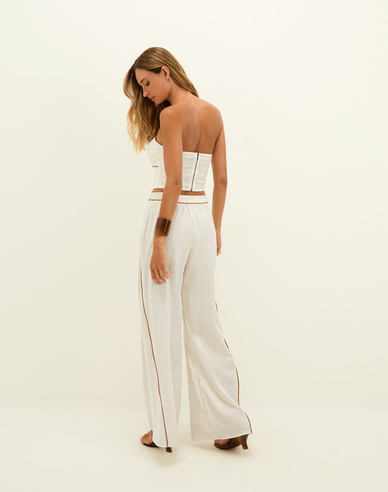 Iva Wide Leg Pants - Off White XS