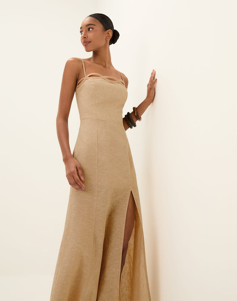 Bianca Long Dress - Raffia XS