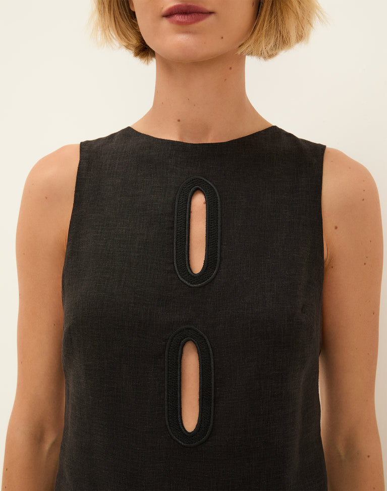 Laura Short Dress - Black XS