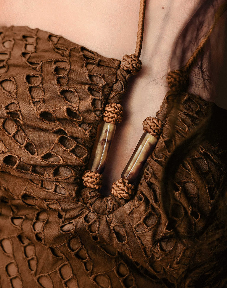 Eyelet Melinda Top - Toasty XS