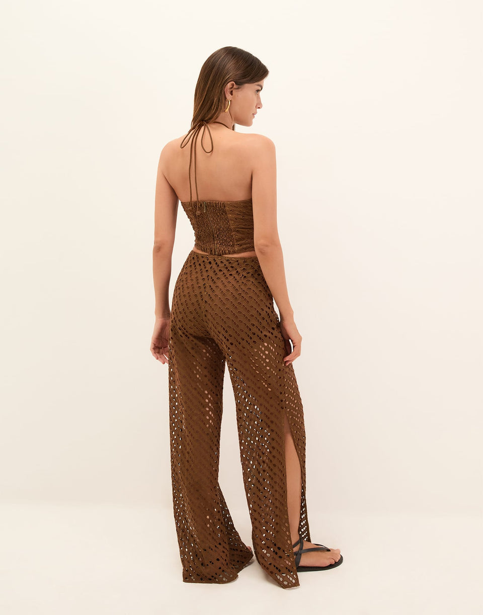 Eyelet Melinda Cropped Top - Toasty